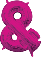 instaballoons Mylar & Foil Pink / & Pink 16" Small Balloon Letters and Numbers