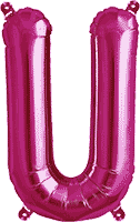 instaballoons Mylar & Foil Pink / U Pink 16" Small Balloon Letters and Numbers