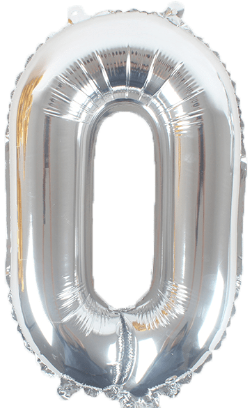instaballoons Mylar & Foil Silver / 0 Silver 16" Small Balloon Letters and Numbers