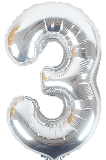 instaballoons Mylar & Foil Silver / 3 Silver 16" Small Balloon Letters and Numbers