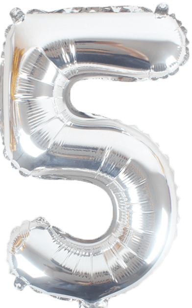 instaballoons Mylar & Foil Silver / 5 Silver 16" Small Balloon Letters and Numbers