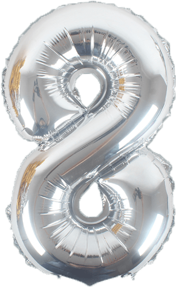 instaballoons Mylar & Foil Silver / 8 Silver 16" Small Balloon Letters and Numbers