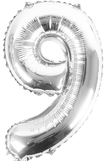 instaballoons Mylar & Foil Silver / 9 Silver 16" Small Balloon Letters and Numbers