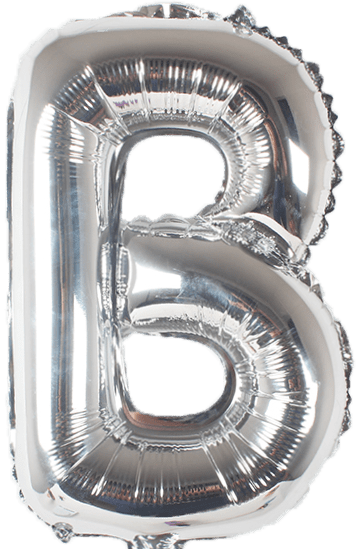 instaballoons Mylar & Foil Silver / B Silver 16" Small Balloon Letters and Numbers