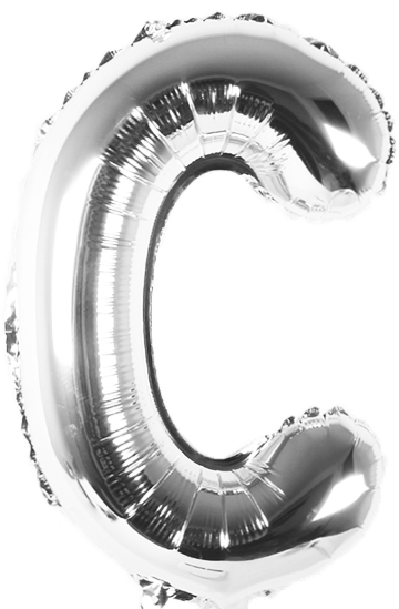 instaballoons Mylar & Foil Silver / C Silver 16" Small Balloon Letters and Numbers