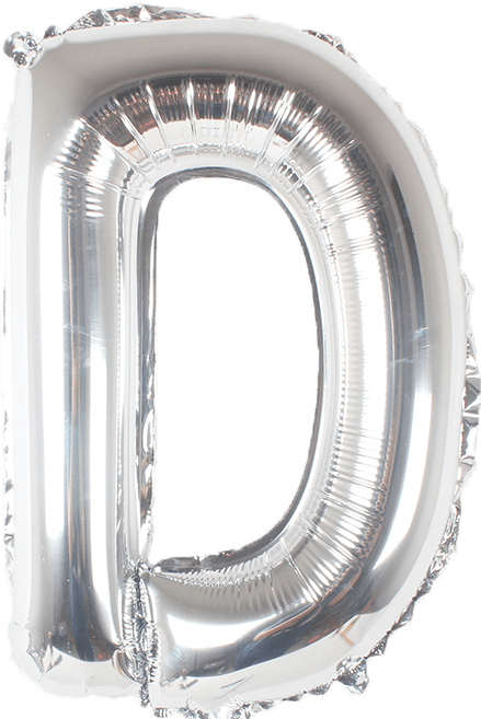 instaballoons Mylar & Foil Silver / D Silver 16" Small Balloon Letters and Numbers