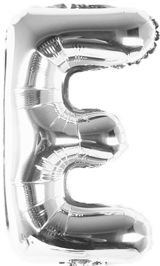 instaballoons Mylar & Foil Silver / E Silver 16" Small Balloon Letters and Numbers