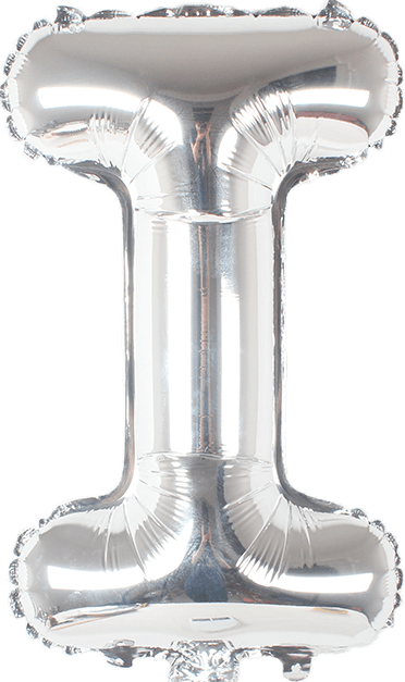 instaballoons Mylar & Foil Silver / I Silver 16" Small Balloon Letters and Numbers