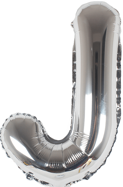 instaballoons Mylar & Foil Silver / J Silver 16" Small Balloon Letters and Numbers