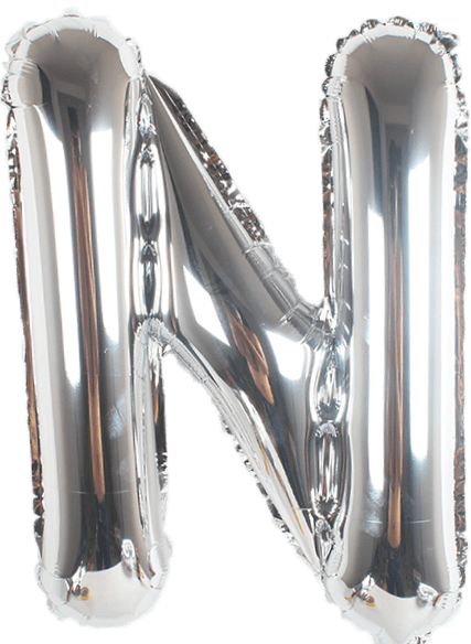 instaballoons Mylar & Foil Silver / N Silver 16" Small Balloon Letters and Numbers