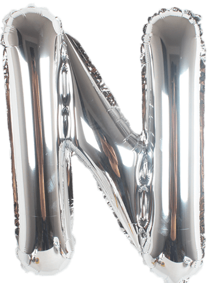 instaballoons Mylar & Foil Silver / N Silver 16" Small Balloon Letters and Numbers