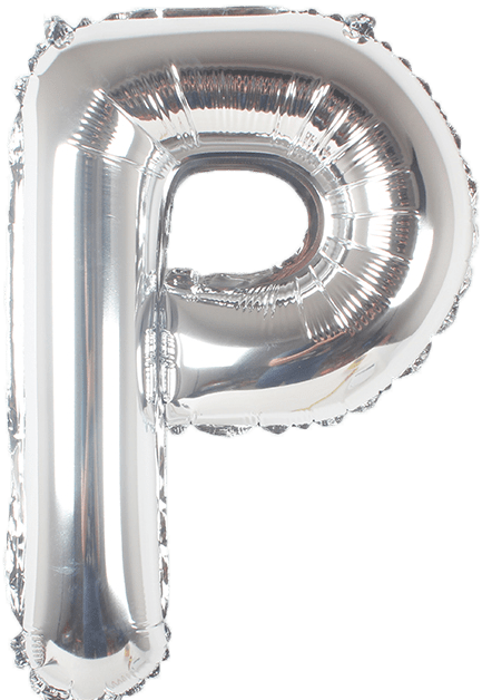 instaballoons Mylar & Foil Silver / P Silver 16" Small Balloon Letters and Numbers