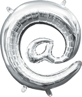 instaballoons Mylar & Foil Silver / @ Silver 16" Small Balloon Letters and Numbers
