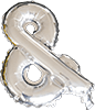 instaballoons Mylar & Foil Silver / & Silver 16" Small Balloon Letters and Numbers