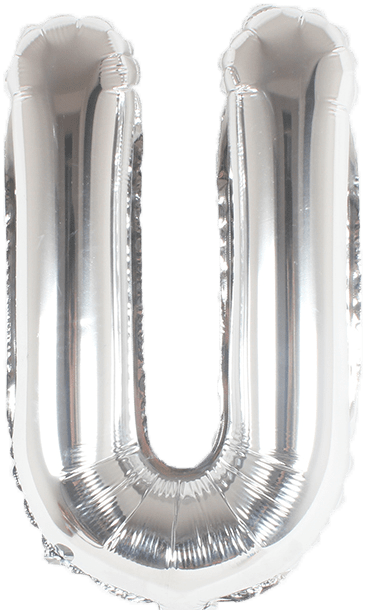 instaballoons Mylar & Foil Silver / U Silver 16" Small Balloon Letters and Numbers