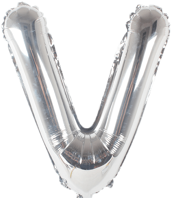 instaballoons Mylar & Foil Silver / V Silver 16" Small Balloon Letters and Numbers