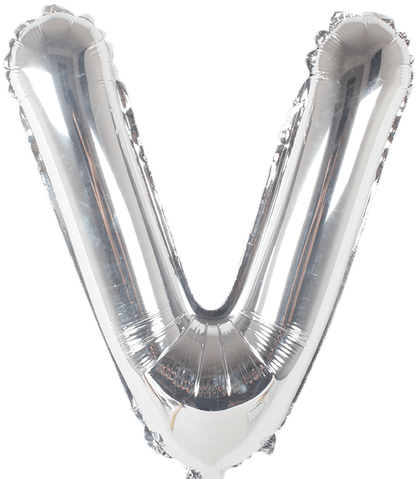 instaballoons Mylar & Foil Silver / V Silver 16" Small Balloon Letters and Numbers