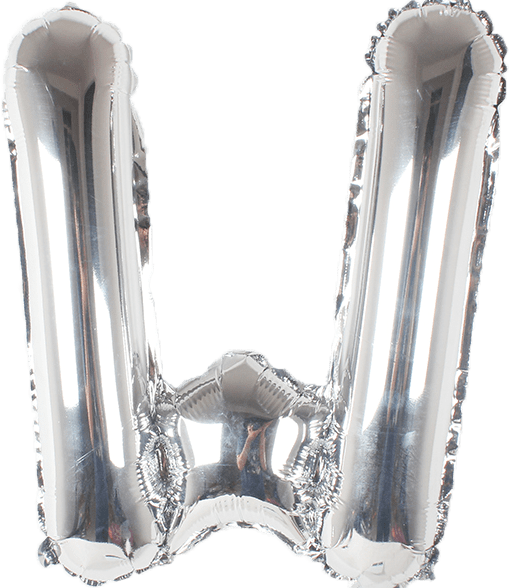 instaballoons Mylar & Foil Silver / W Silver 16" Small Balloon Letters and Numbers