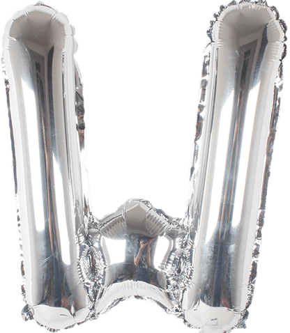 instaballoons Mylar & Foil Silver / W Silver 16" Small Balloon Letters and Numbers