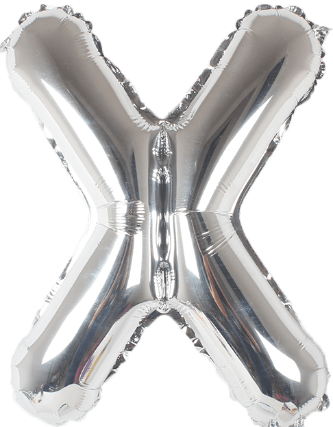instaballoons Mylar & Foil Silver / X Silver 16" Small Balloon Letters and Numbers