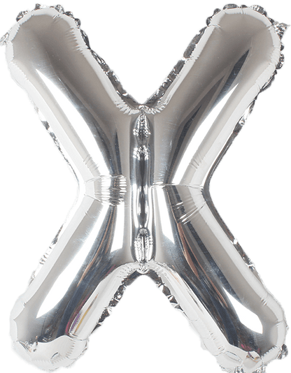 instaballoons Mylar & Foil Silver / X Silver 16" Small Balloon Letters and Numbers