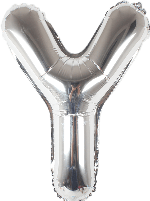 instaballoons Mylar & Foil Silver / Y Silver 16" Small Balloon Letters and Numbers