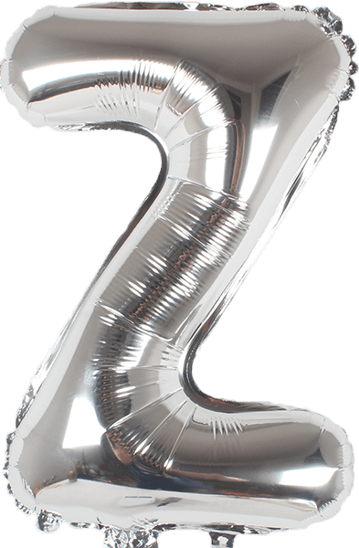 instaballoons Mylar & Foil Silver / Z Silver 16" Small Balloon Letters and Numbers