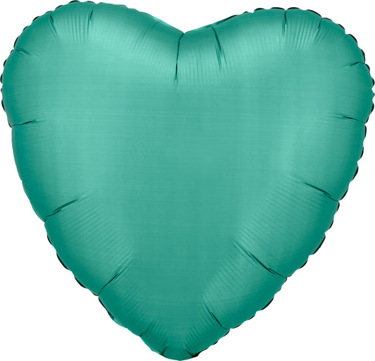 Jade Green Satin Luxe Heart 19″ Foil Balloon by Anagram from Instaballoons