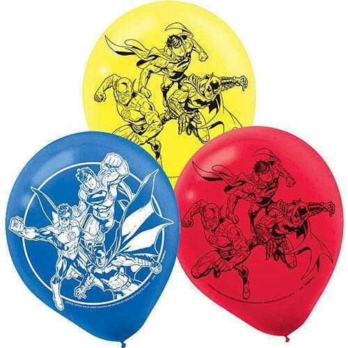 Justice League 12" Latex Balloons (6 Count) - Amscan