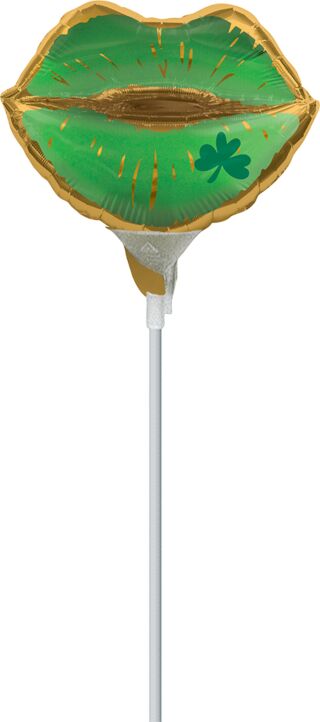 Kiss Lips St. Patrick's Day Green (Requires heat-sealing) 14″ Foil Balloon by Anagram from Instaballoons