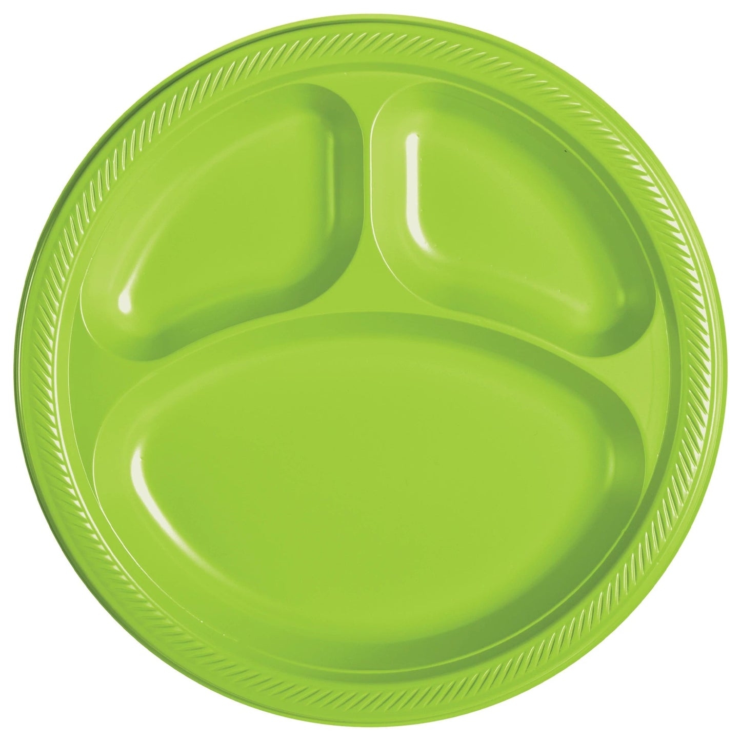 Kiwi Green Divided Plastic Plates 10″ by Amscan from Instaballoons