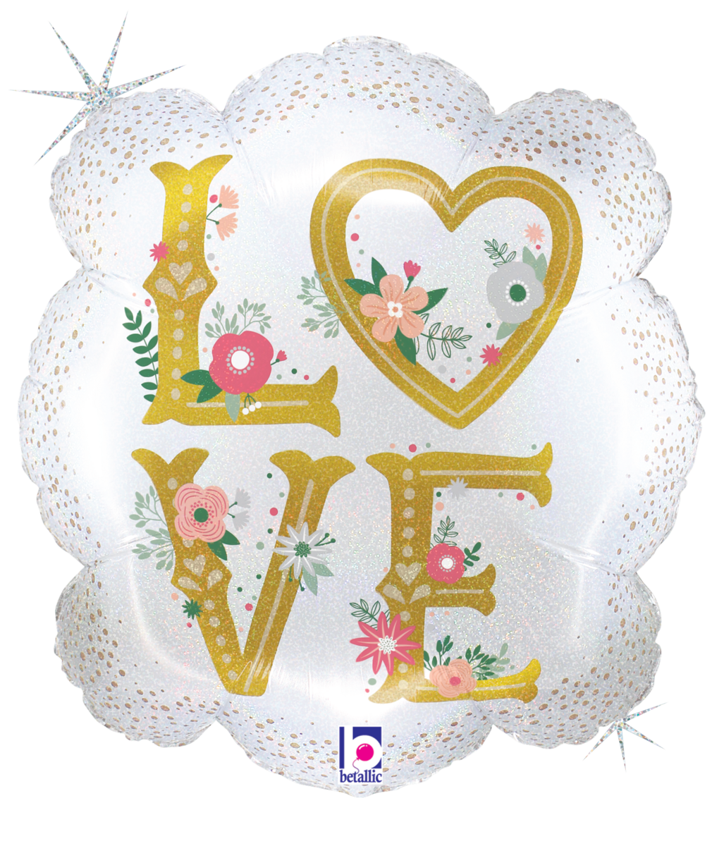 Love Frame Holographic 23″ Foil Balloon by Betallic from Instaballoons