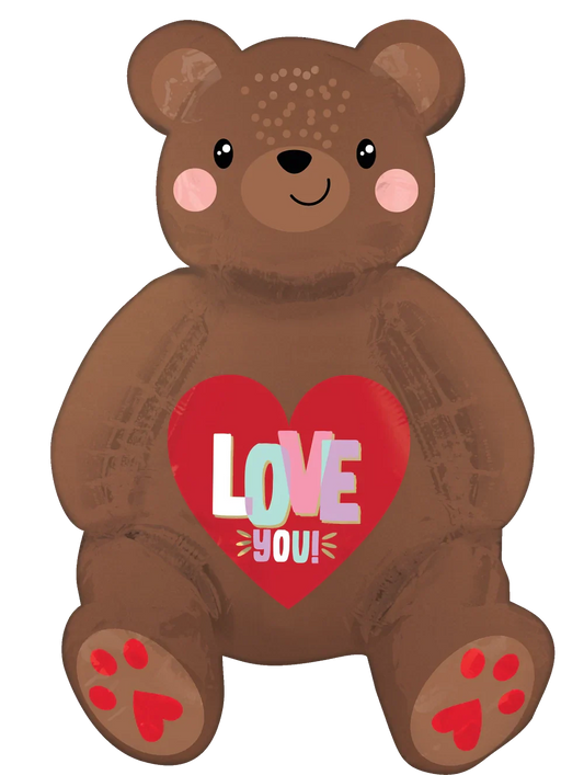 Love You Sitting Teddy Bear 20″ Foil Balloon by Anagram from Instaballoons