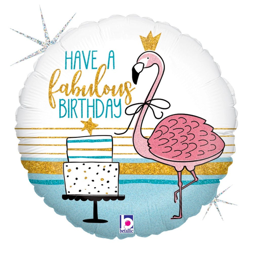 Mayflower Fabulous Flamingo Birthday Holographic 18″