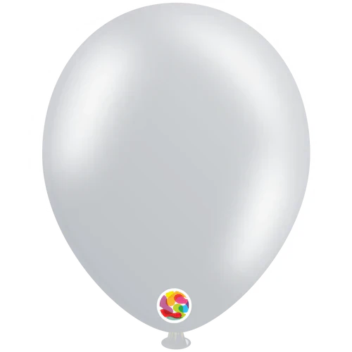 Metallic Silver 10″ Latex Balloons by Balloonia from Instaballoons