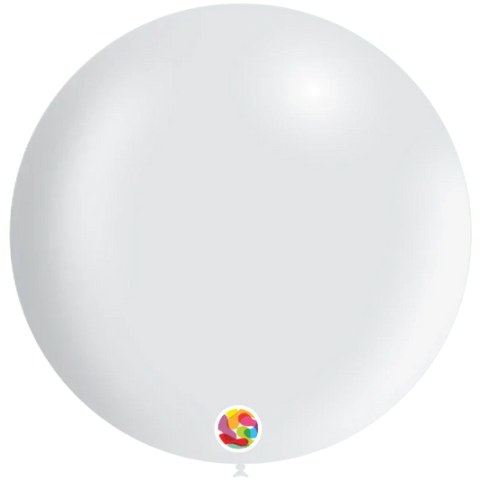 Metallic White 24″ Latex Balloons by Balloonia from Instaballoons