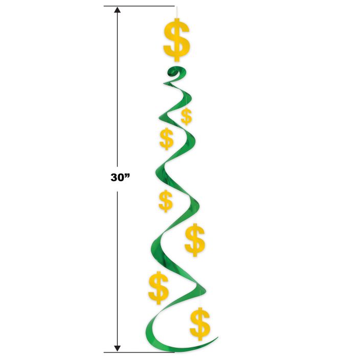 Money Dollar Sign $ Whirls by Beistle from Instaballoons
