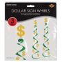 Money Dollar Sign $ Whirls by Beistle from Instaballoons
