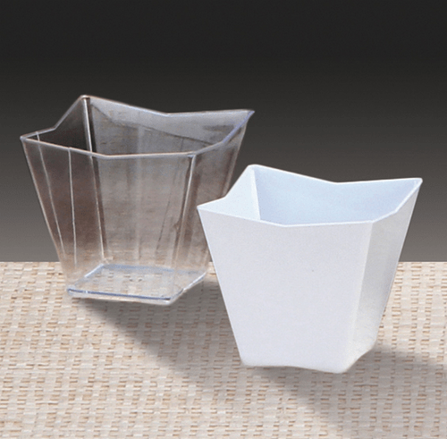 Natural Star Clear Trapezoid Bowl 2.5″ x 2.5″ x 1.5″ (12 count)