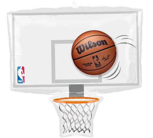 NBA Basketball Hoop Backboard 24″ Foil Balloon by Anagram from Instaballoons