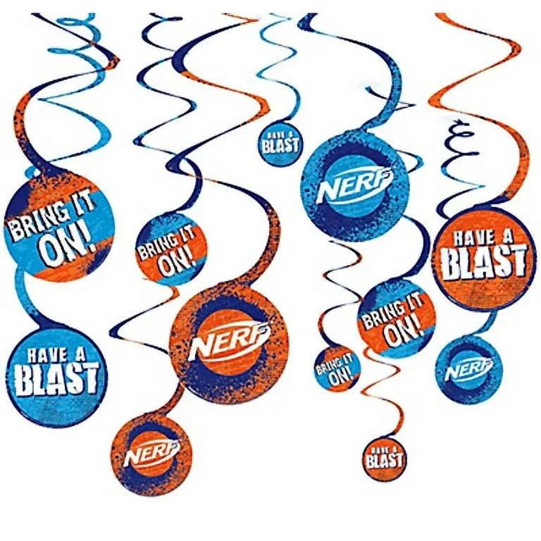 Nerf Hanging Swirls 12ct - Amscan