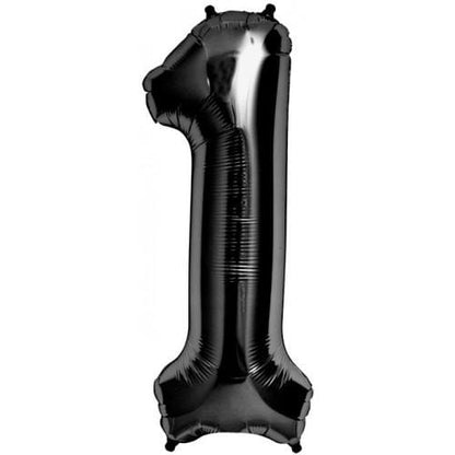 Northstar Mylar & Foil 1 Black Number 34" Self-Sealing Foil Balloons