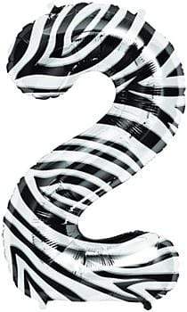 Northstar Mylar & Foil 2 Zebra Animal Print 34" Number Balloons