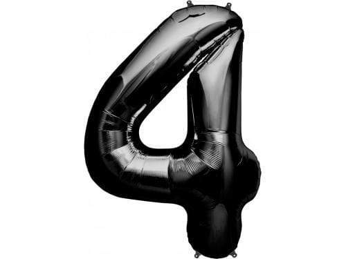 Northstar Mylar & Foil 4 Black Number 34" Self-Sealing Foil Balloons