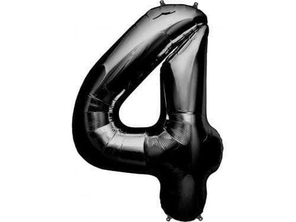 Northstar Mylar & Foil 4 Black Number 34" Self-Sealing Foil Balloons