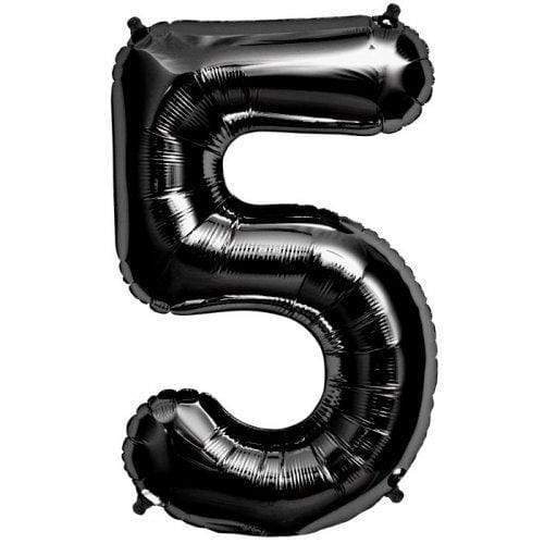 Northstar Mylar & Foil 5 Black Number 34" Self-Sealing Foil Balloons