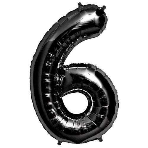 Northstar Mylar & Foil 6 Black Number 34" Self-Sealing Foil Balloons