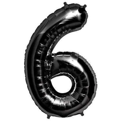 Northstar Mylar & Foil 6 Black Number 34" Self-Sealing Foil Balloons