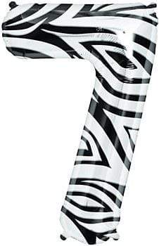 Northstar Mylar & Foil 7 Zebra Animal Print 34" Number Balloons