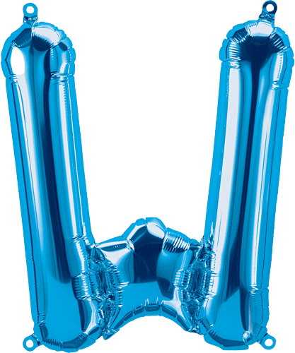 Northstar Mylar & Foil Blue Letter W 16" Balloon